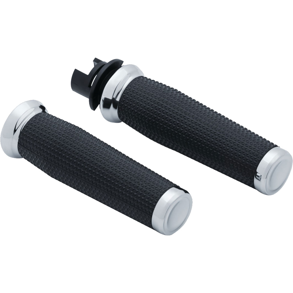 Kuryakyn Thresher Handlebar Grips For Throttle And Clutch: 2014-17 Indian Motorcycles, Chrome, 1 Pair 5944